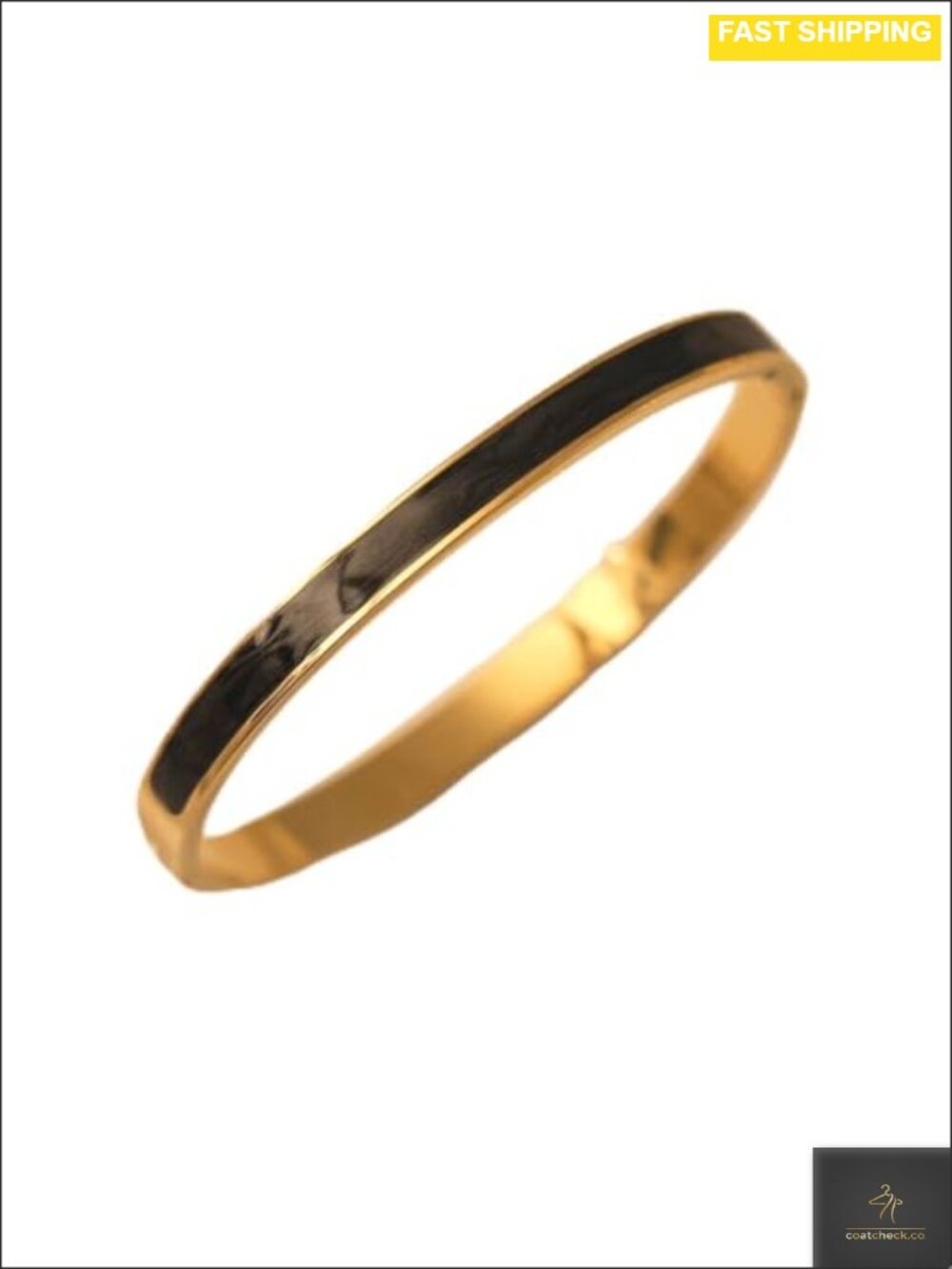 18K Gold-Plated Stainless Steel Epoxy Pearlescent Bangle Bracelet